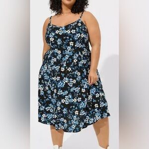 Torrid floral mini challis sleeveless trapeze dress size 3X